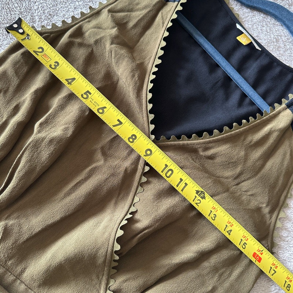 Anthropologie Leifsdottier Olive Green Jumpsuit Sani Lace Belted Waiste Size 8 - Picture 12 of 15